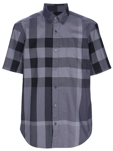 burberry cutout short sleeve shirt|burberry gray short sleeve shirt.